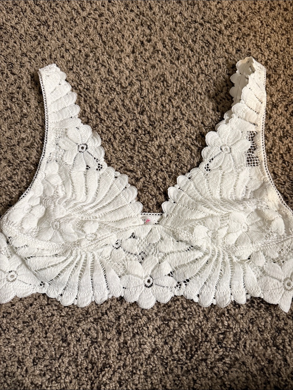 Intimately Free People White Floral Lace Bralette Size L/G NWOT